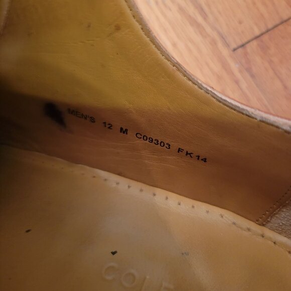 Cole Haan Air‎ 12M Tan Brown Leather Dress Shoes Wingtips GIRALDO